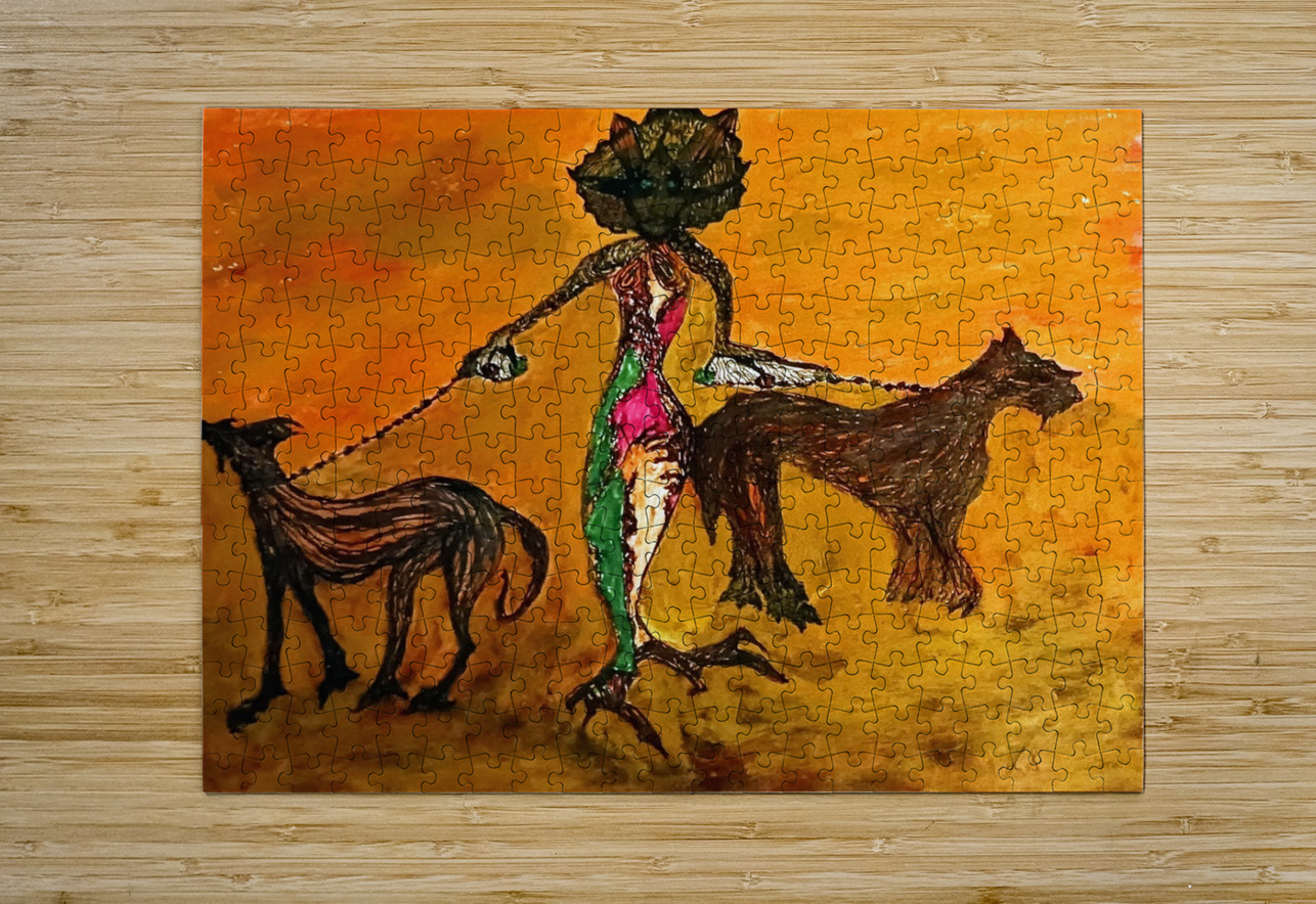 20240310 074137 creature dog walking Lawrence Silver Art Puzzle printing