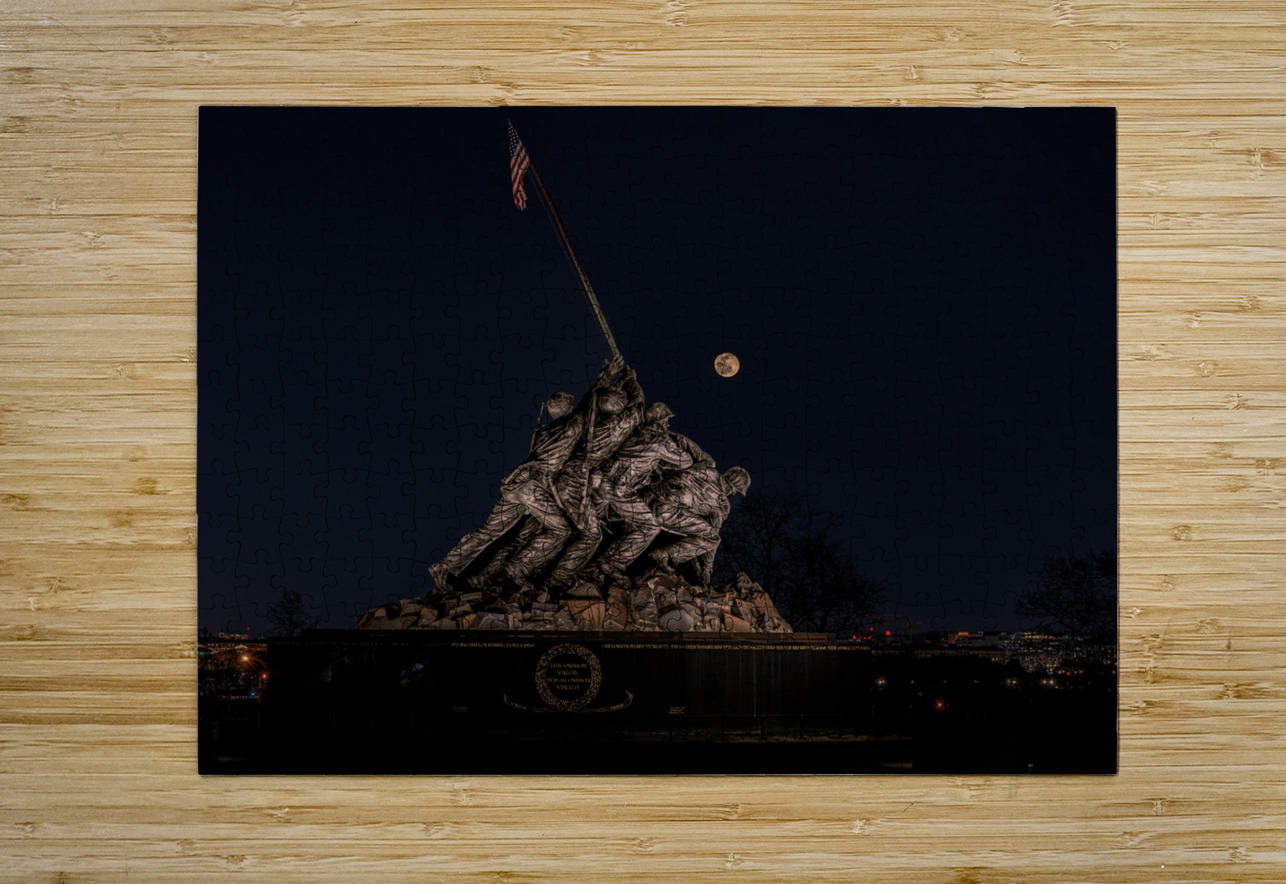 Iwo Jima Memorial Moonrise Geoffrey Prior Puzzle printing