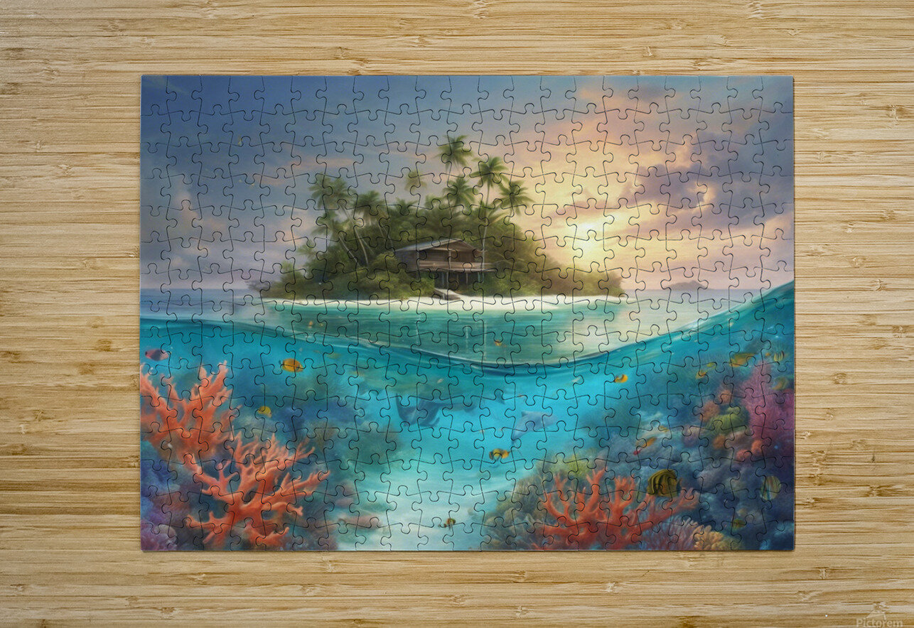 jewel of Tranquility: Discovering the Beauty of Nature in the Maldives Artful Haven Puzzle printing