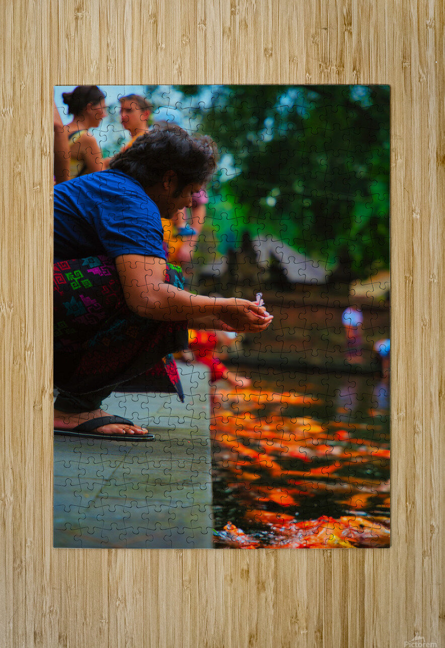 Bali Feeding Fish – Tirta Empul Temple Indonesia AM Productions Puzzle printing