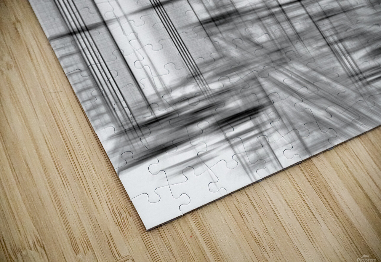 pencil drawing buildings in the city in black and white  HD Sublimation Metal print