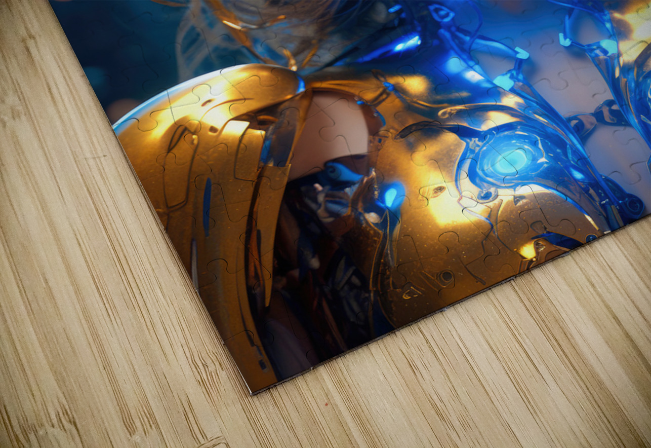 The Future of AI 50 Cyborg Gold and Blue Matthias Hauser Puzzle