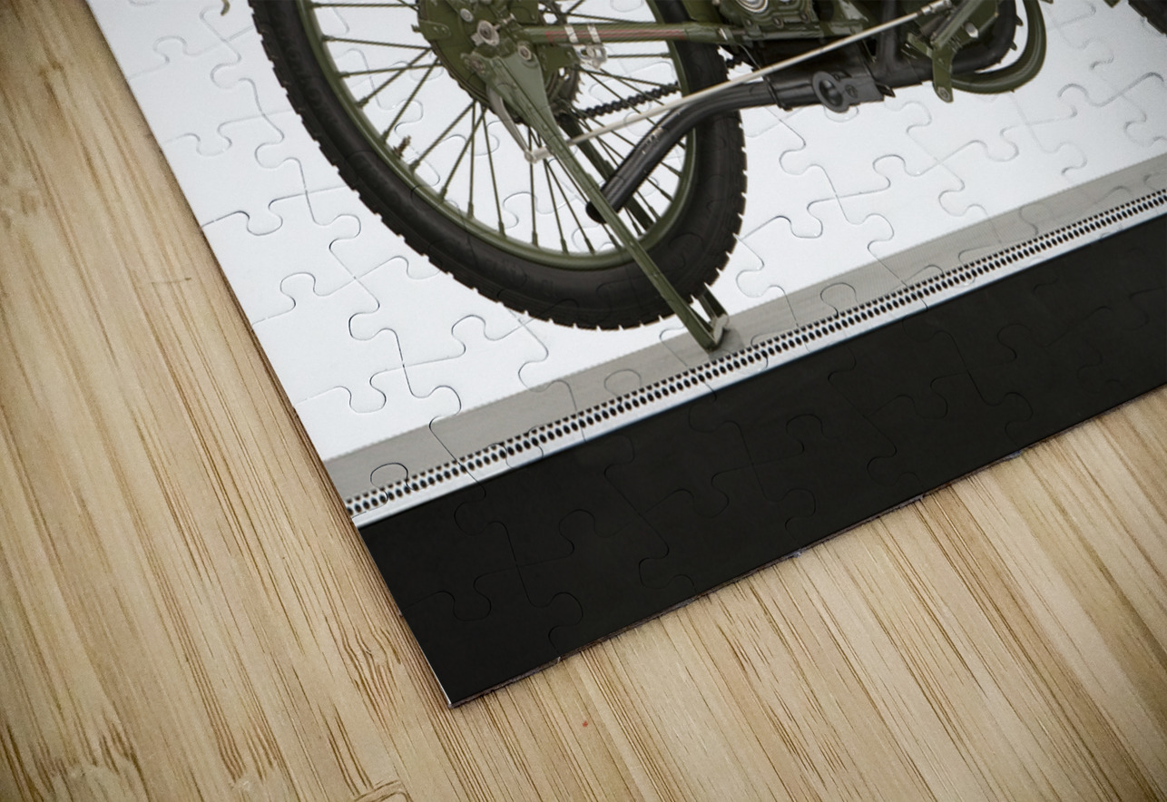 1919 Harley Davidson motorcycle on display 170409 Panoramic Images Puzzle