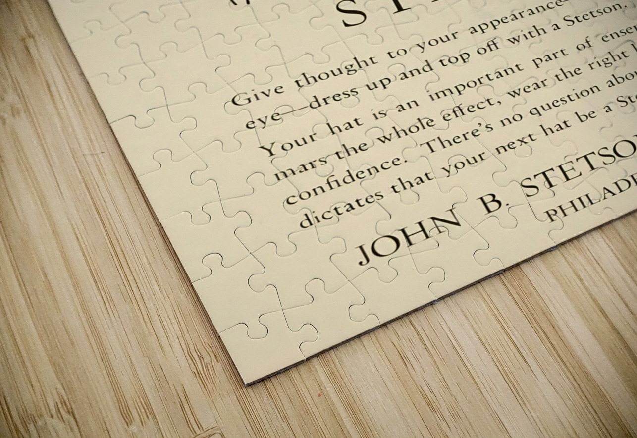 1930s stetson hat advertisement Row One Brand Puzzle