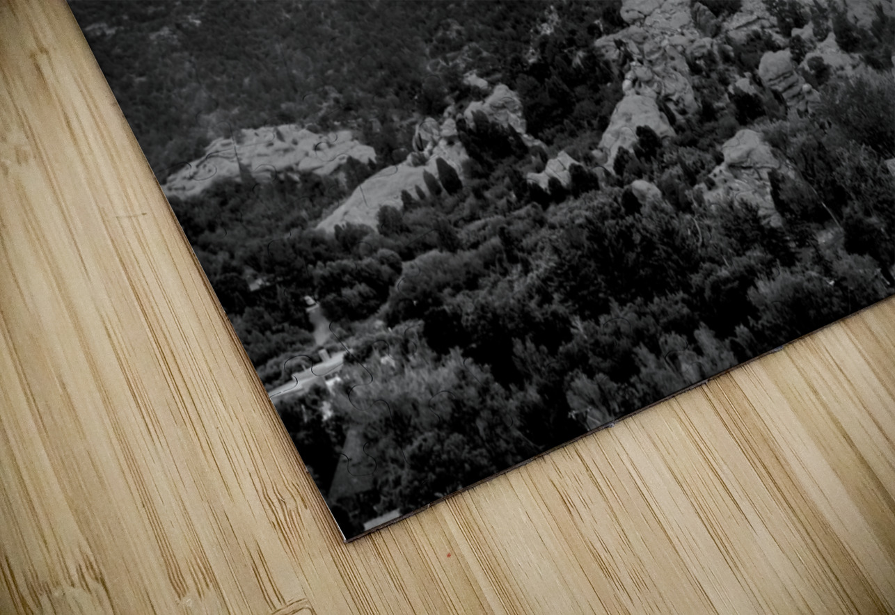 Pikes Peak Sunset Haze Grayscale Jennifer White Puzzle