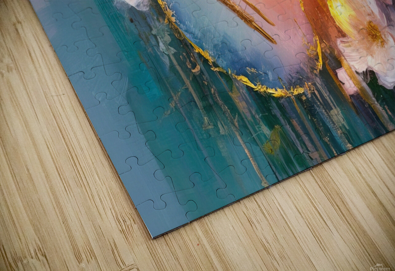 abstract oil painting that captures the essence of guitar music hesh4 Puzzle