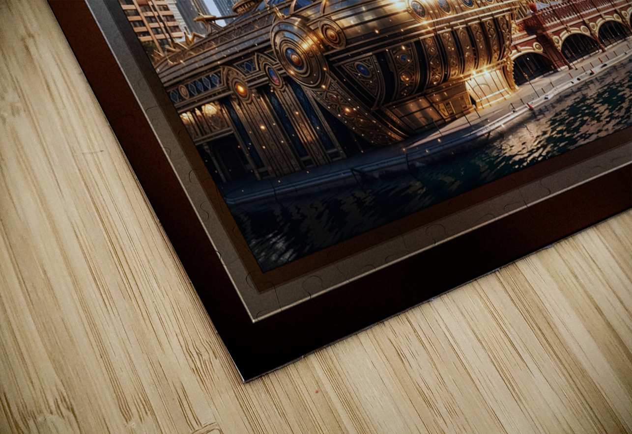 The Golden Arkasian Pavilion Astonishing AI Concept Architectural Art by Xzendor7 xzendor7 Puzzle