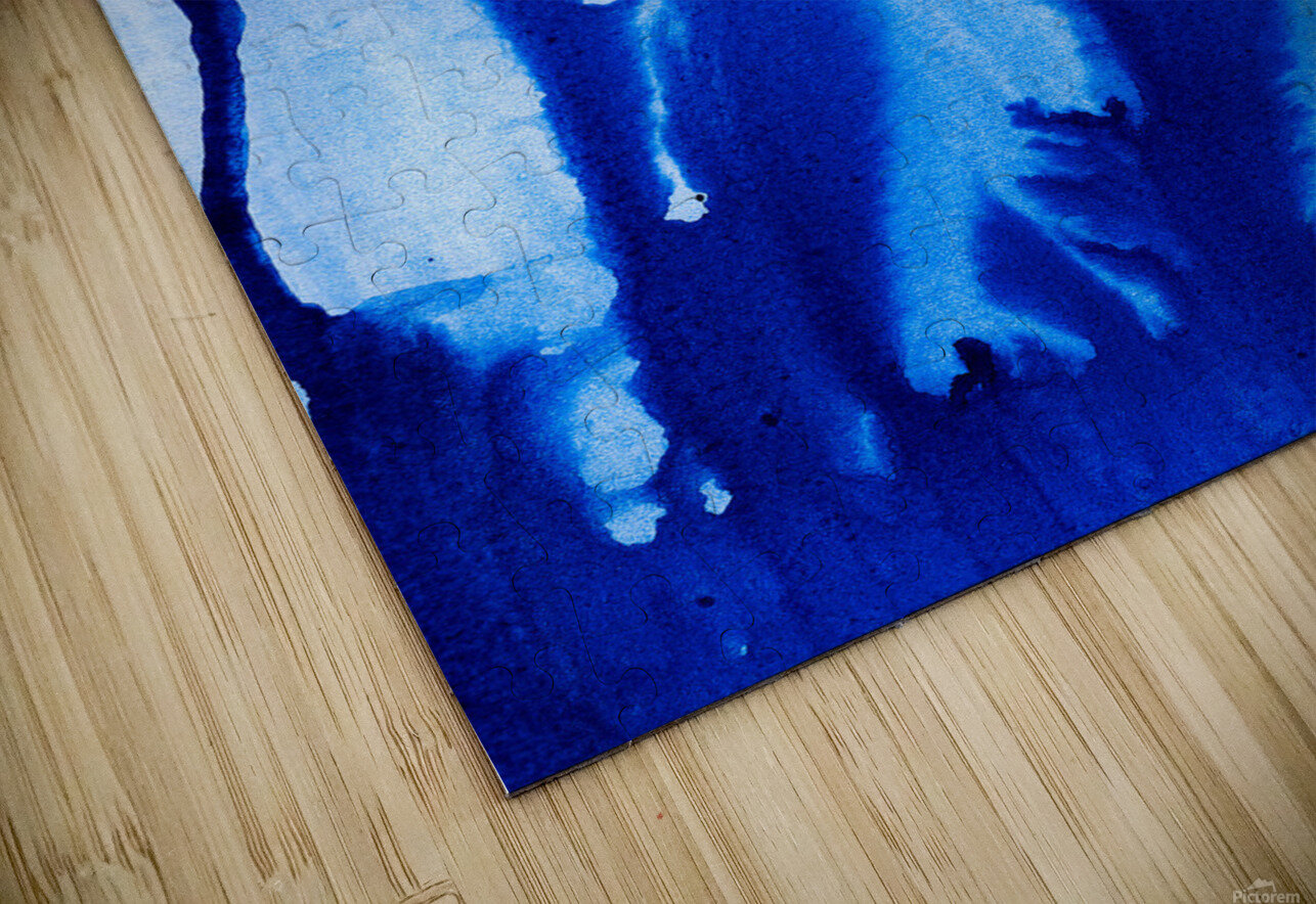 Abstract blue watercolor painting TAHDAINI Puzzle