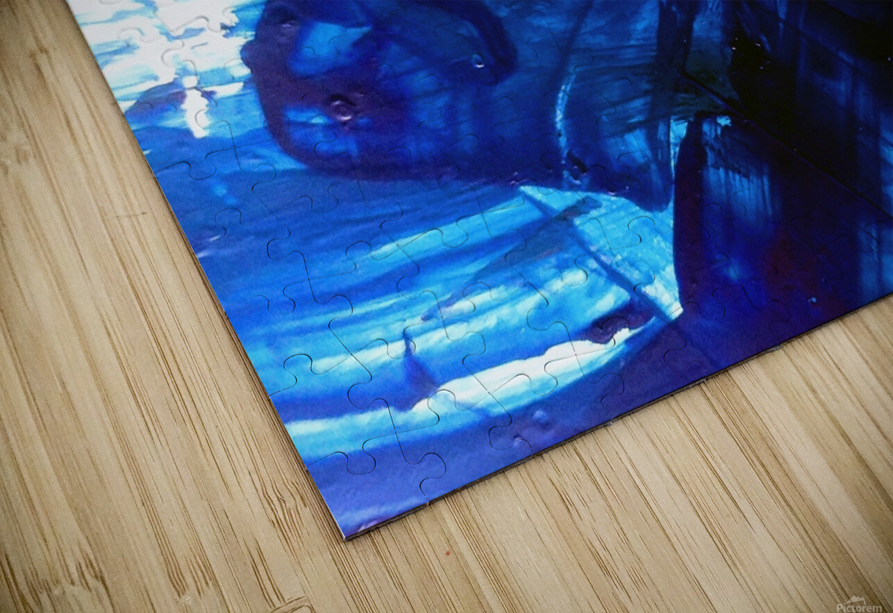 Abstract blue painting. Abstract blue paint grunge background. TAHDAINI Puzzle