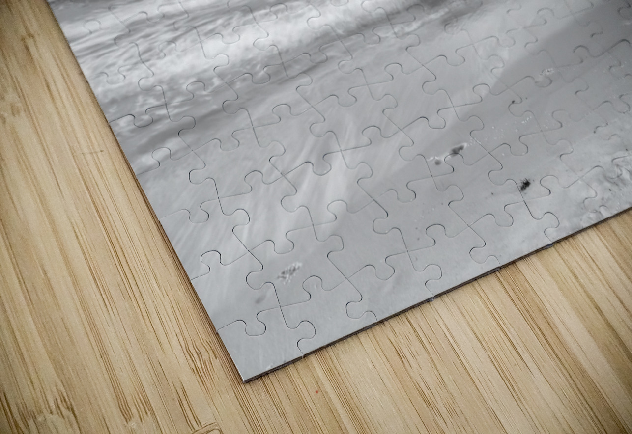 Rolling Waves Navarre Beach Pier Grayscale Jennifer White Puzzle