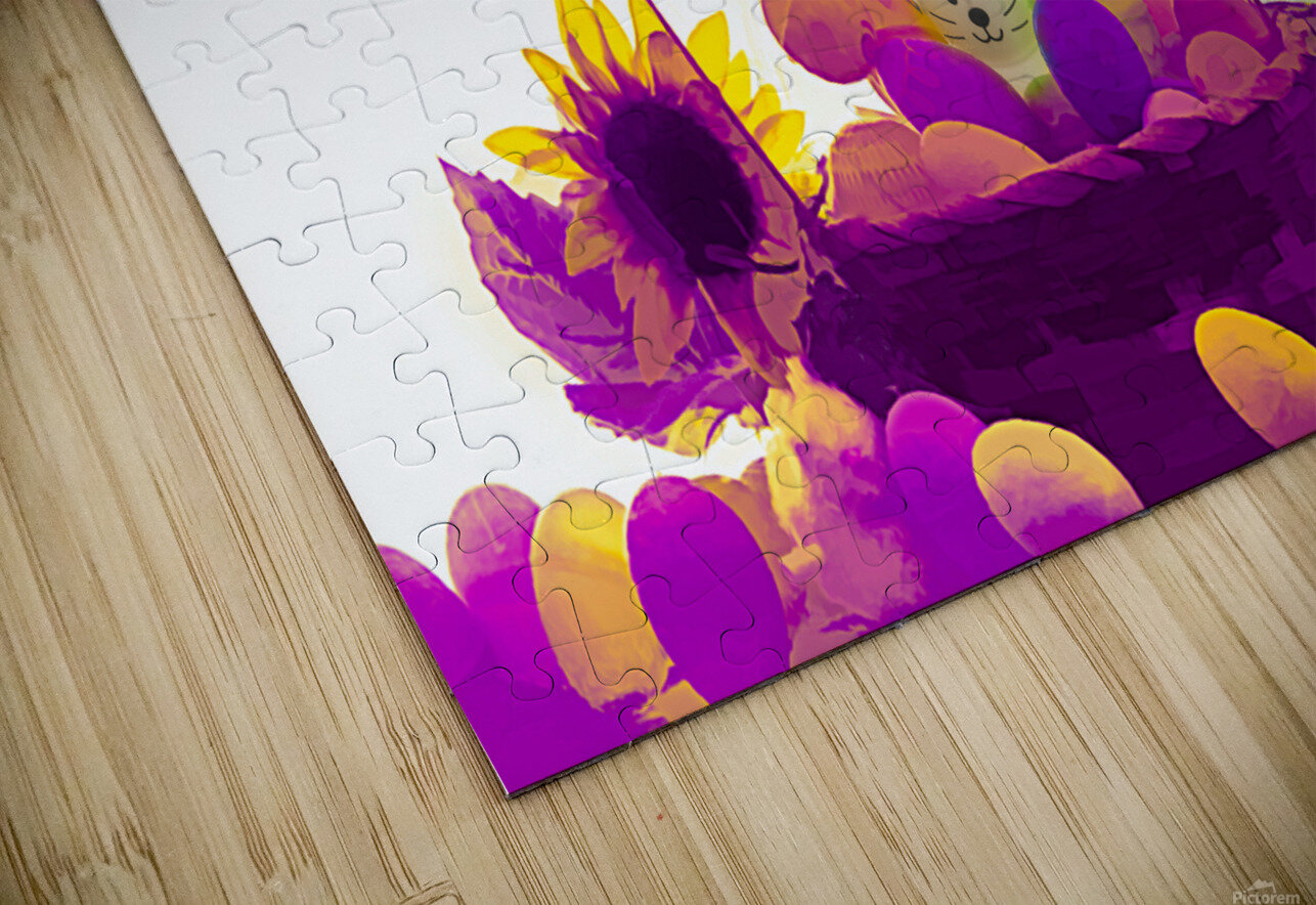 Artistic Easter basket white bunny in middle    paintography Daniel L Friend Puzzle