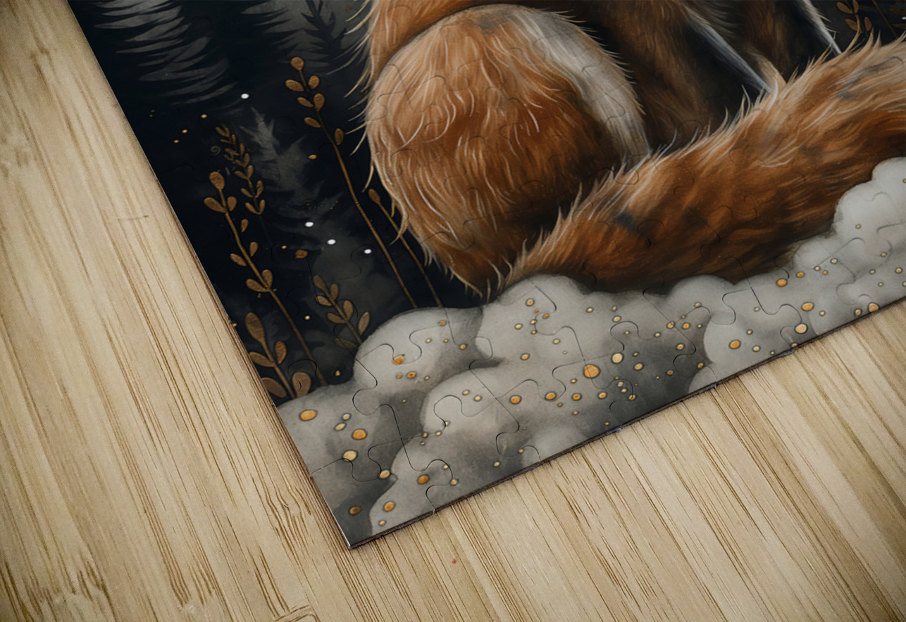 Whimsical Regal Red Fox in Mystic Moonlight Anne Laure GOUPIL Puzzle