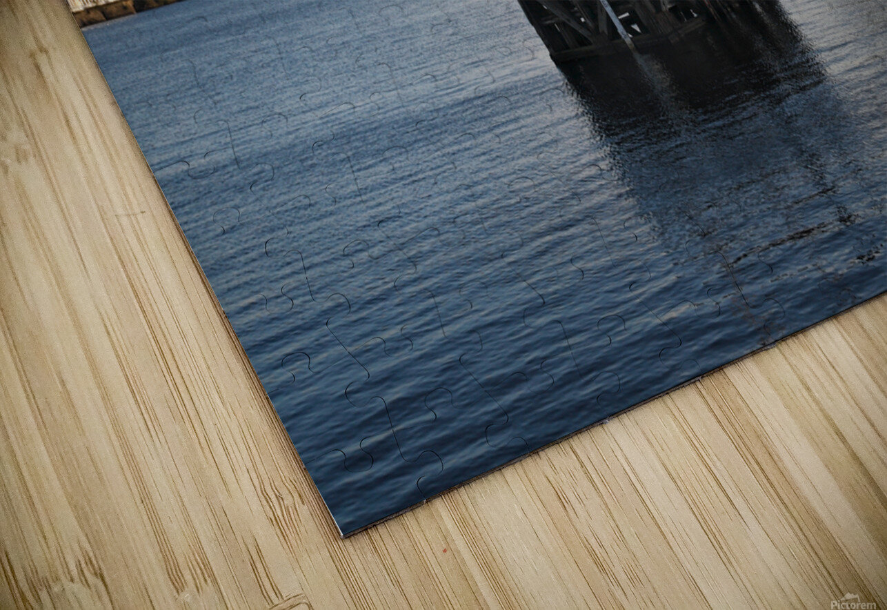 Cardiff Bay dusk wooden structures 1 Cofiant Images Puzzle