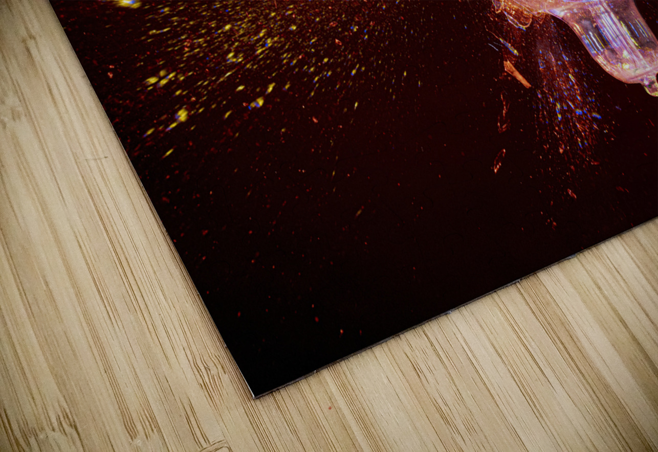 explosion of a glass bulb on a black background.  Gualtiero Boffi Puzzle