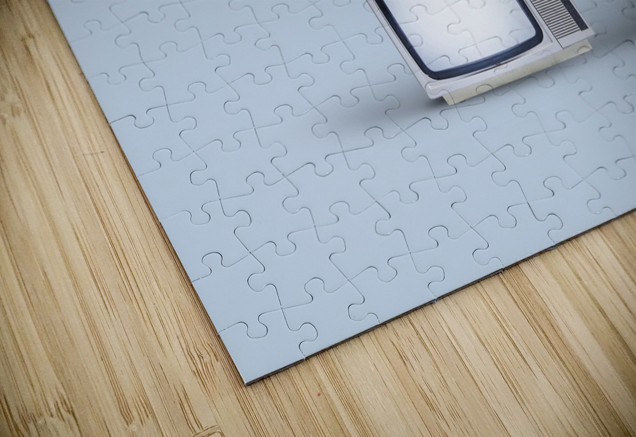 Retro housewife doing television aerobic exercise Jorgo Puzzle