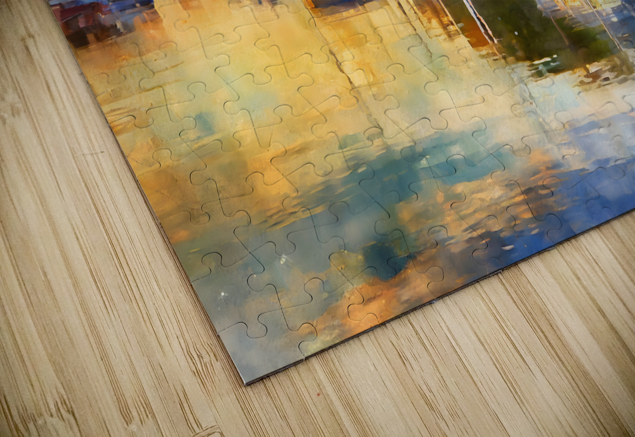 Riverside Dining in Vermilion Pabodie Art Puzzle