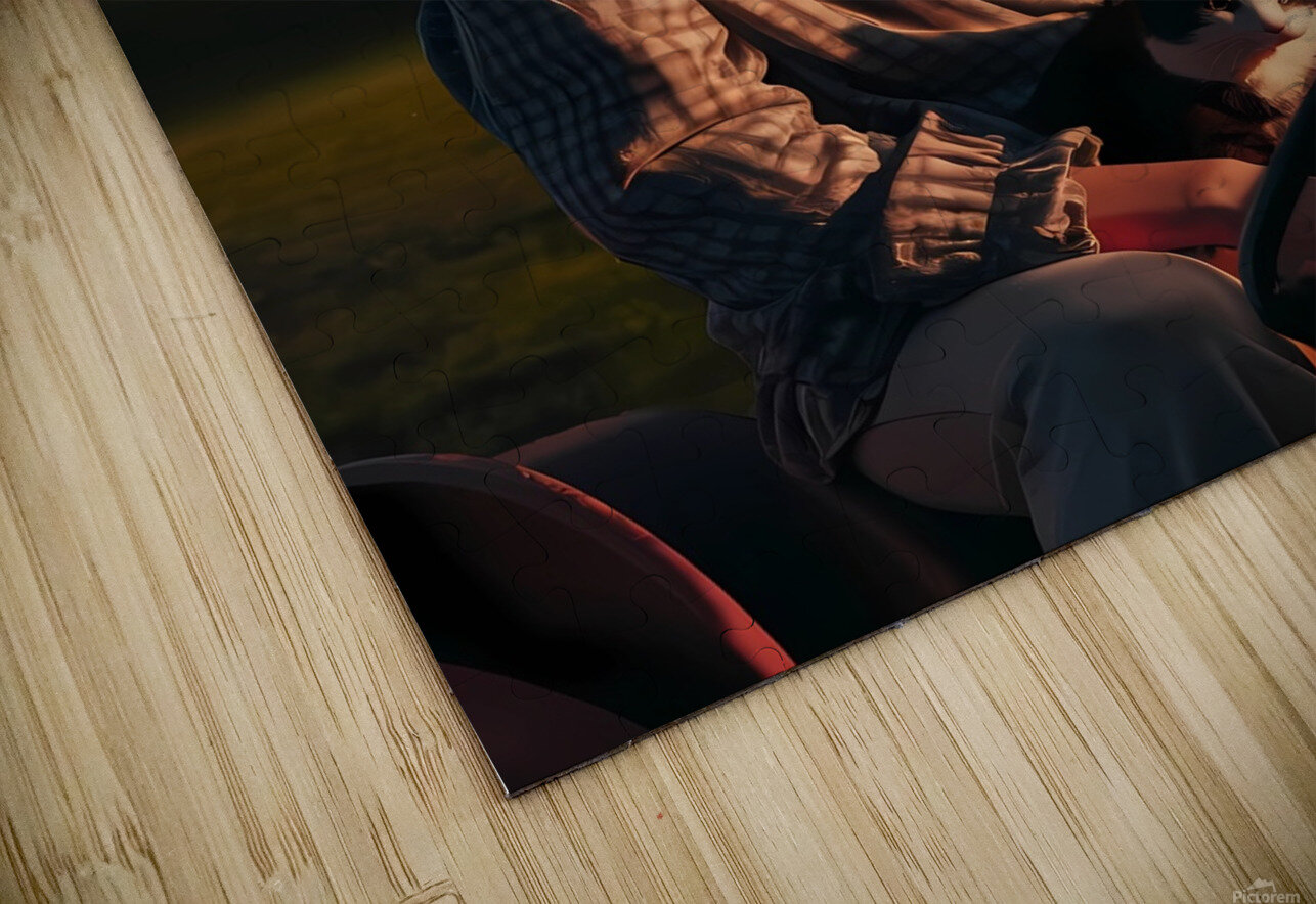 a captivating photograph of a young woman and cat 1715440550.2098 Surf Puzzle