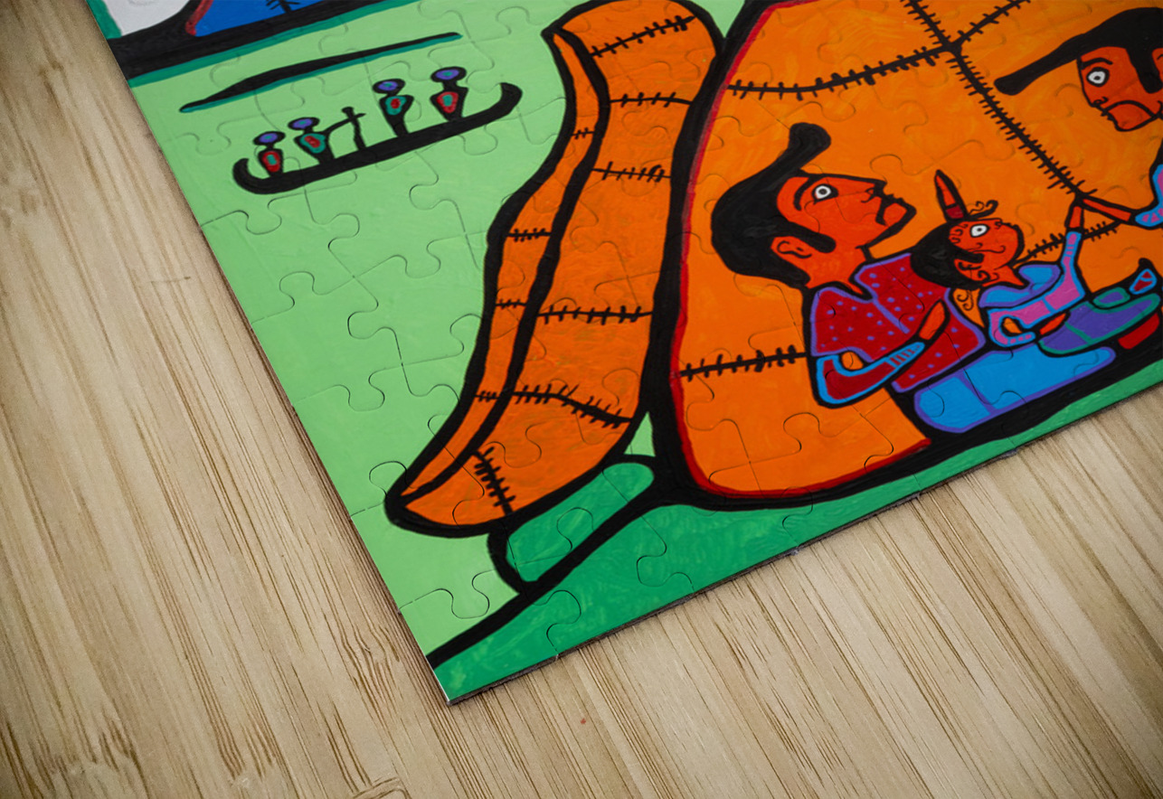 Shaman Grandfather Telling Stories of the Giant Bear -  archival museum print Official Morrisseau Puzzle