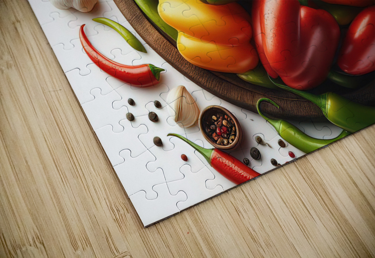 Red green yellow peppers food 29 artvi Puzzle