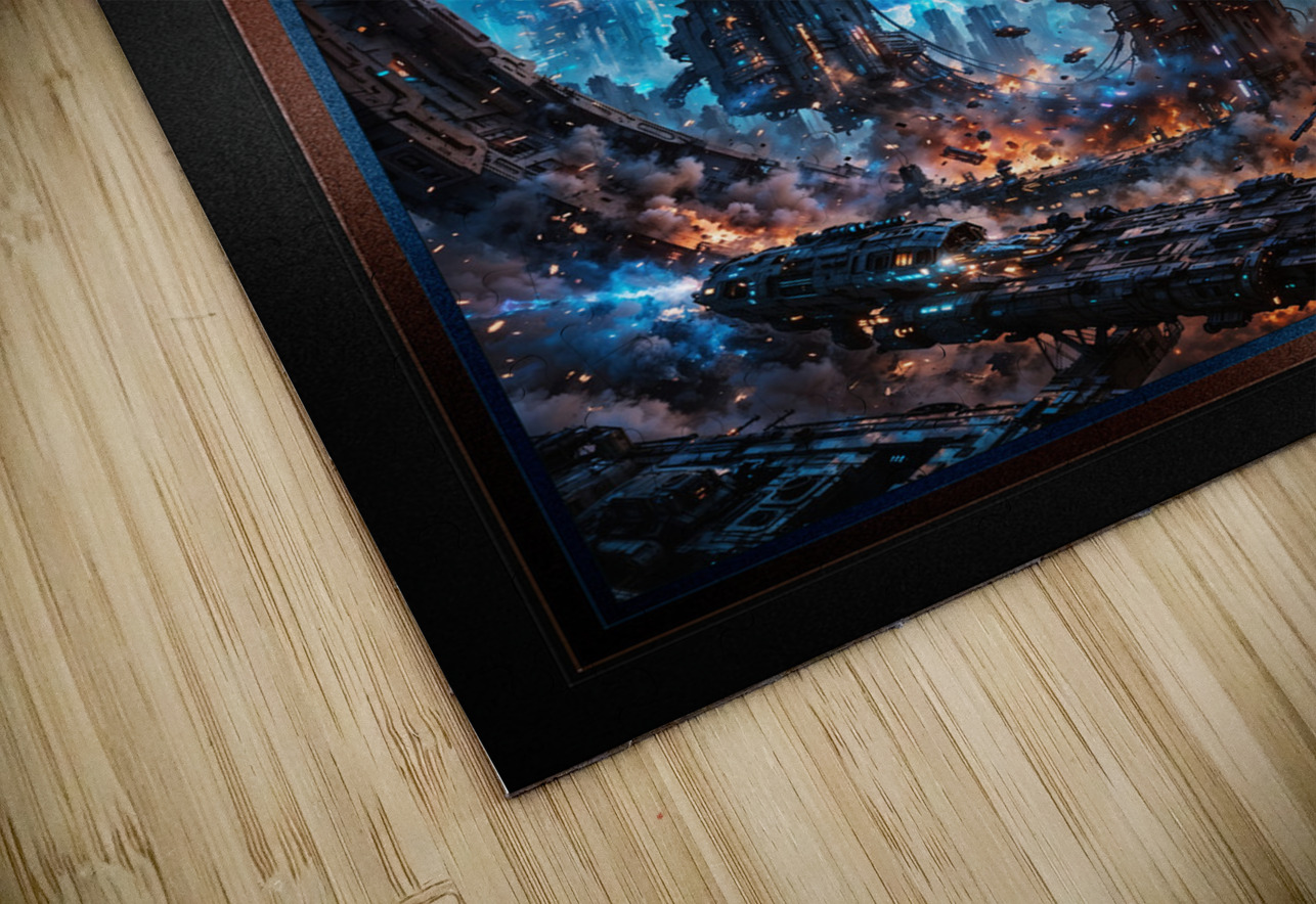 Epic Sci-Fi Abstract Battle Scene Of A Futuristic City Under Siege Stunning AI Concept Art by Xzendor7 xzendor7 Puzzle