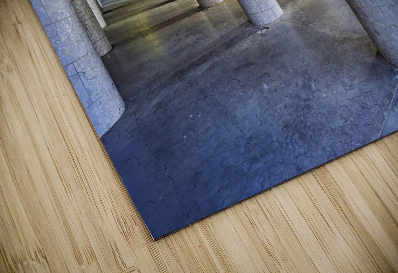 Barcelona. Catalonia. Spain. Columns and Domes of Hypostyle Room in Park Guell Marco Brivio Puzzle