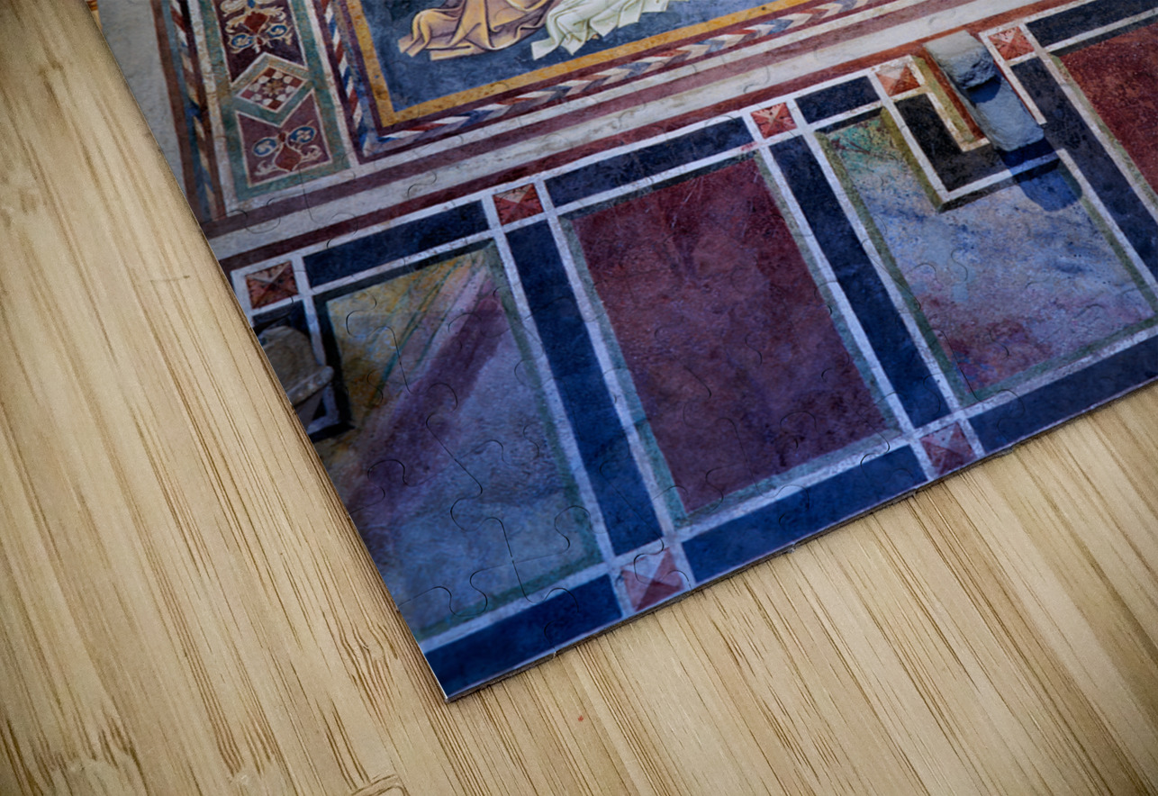 San Gimignano. Tuscany. Italy. Frescoes in the church of San Lorenzo in Ponte. Madonna col Bambino in gloria Madonna with Child in Glory by Simone Martini Marco Brivio Puzzle