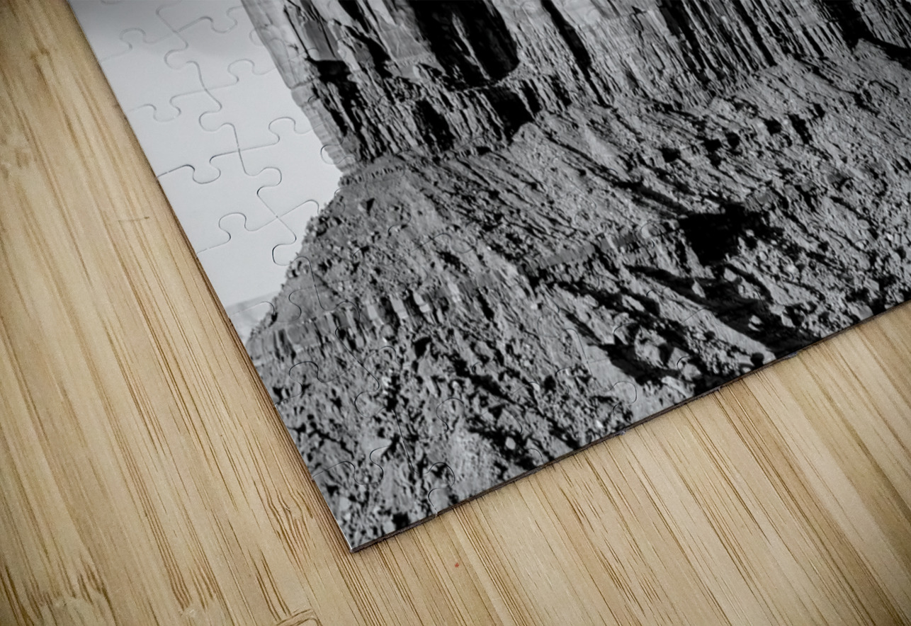 West Mitten Butte Monument Valley Grayscale Jennifer White Puzzle