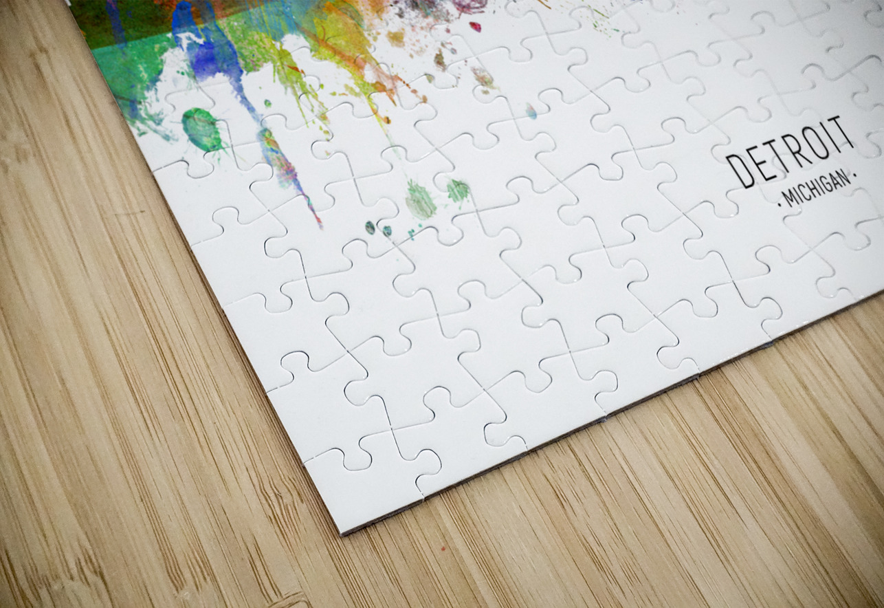 Detroit Michigan Skyline Michael Tompsett Puzzle