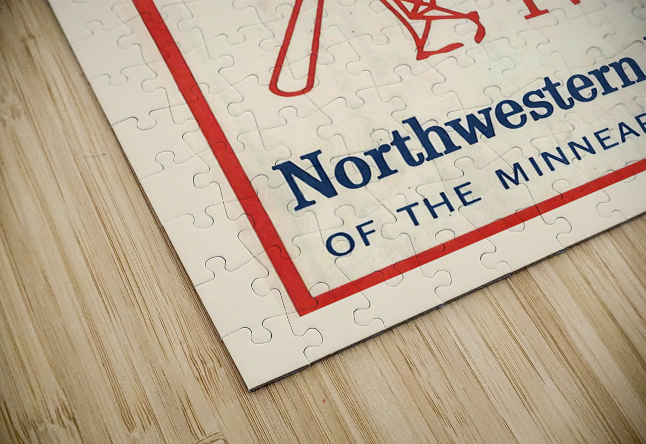 Vintage Northwestern Bank Minnesota Twins Ad Row One Brand Puzzle