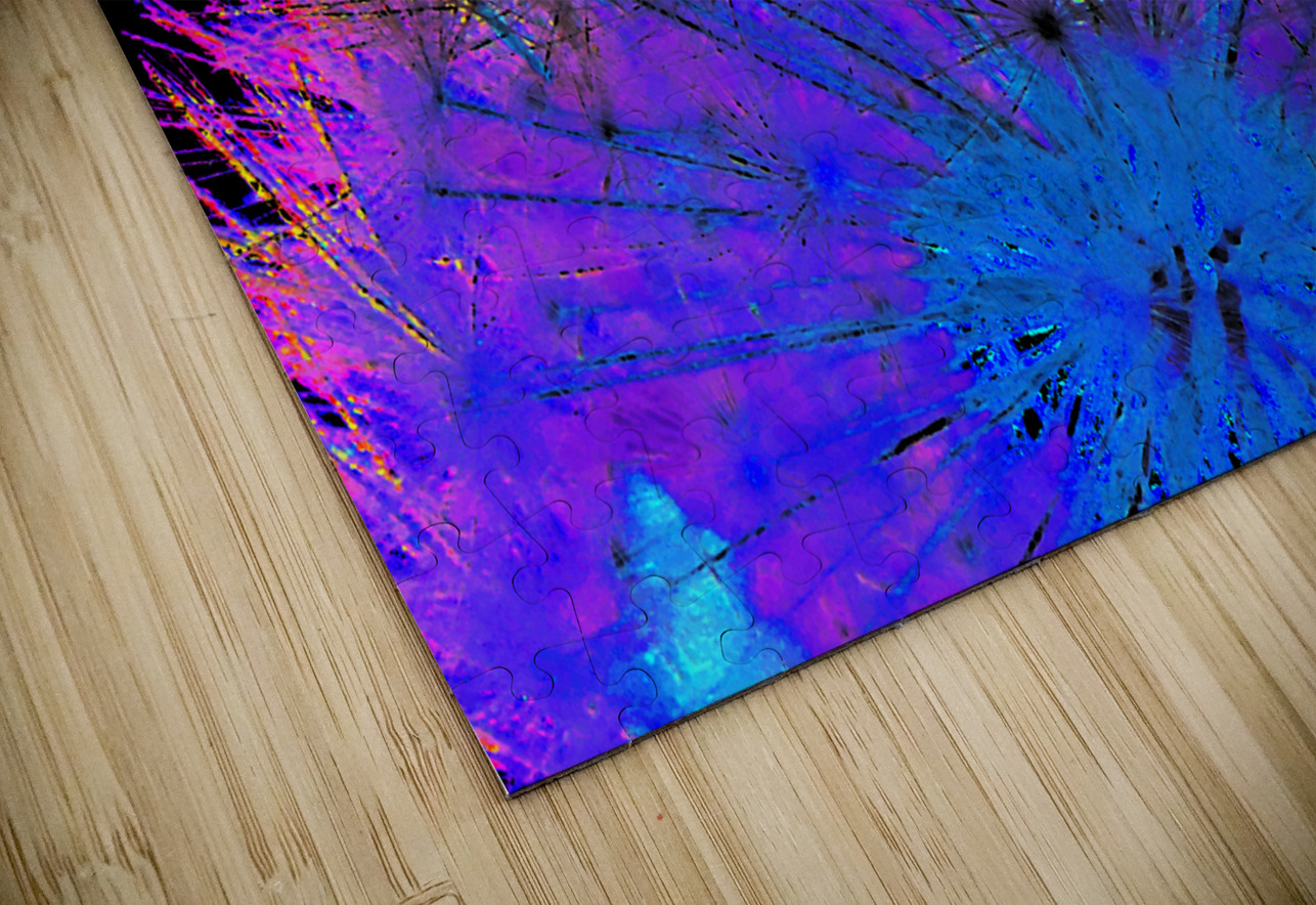 Abstract Neon Dandelion Seeds Close Up Catriona Roberts Nature Photography and Designs Puzzle