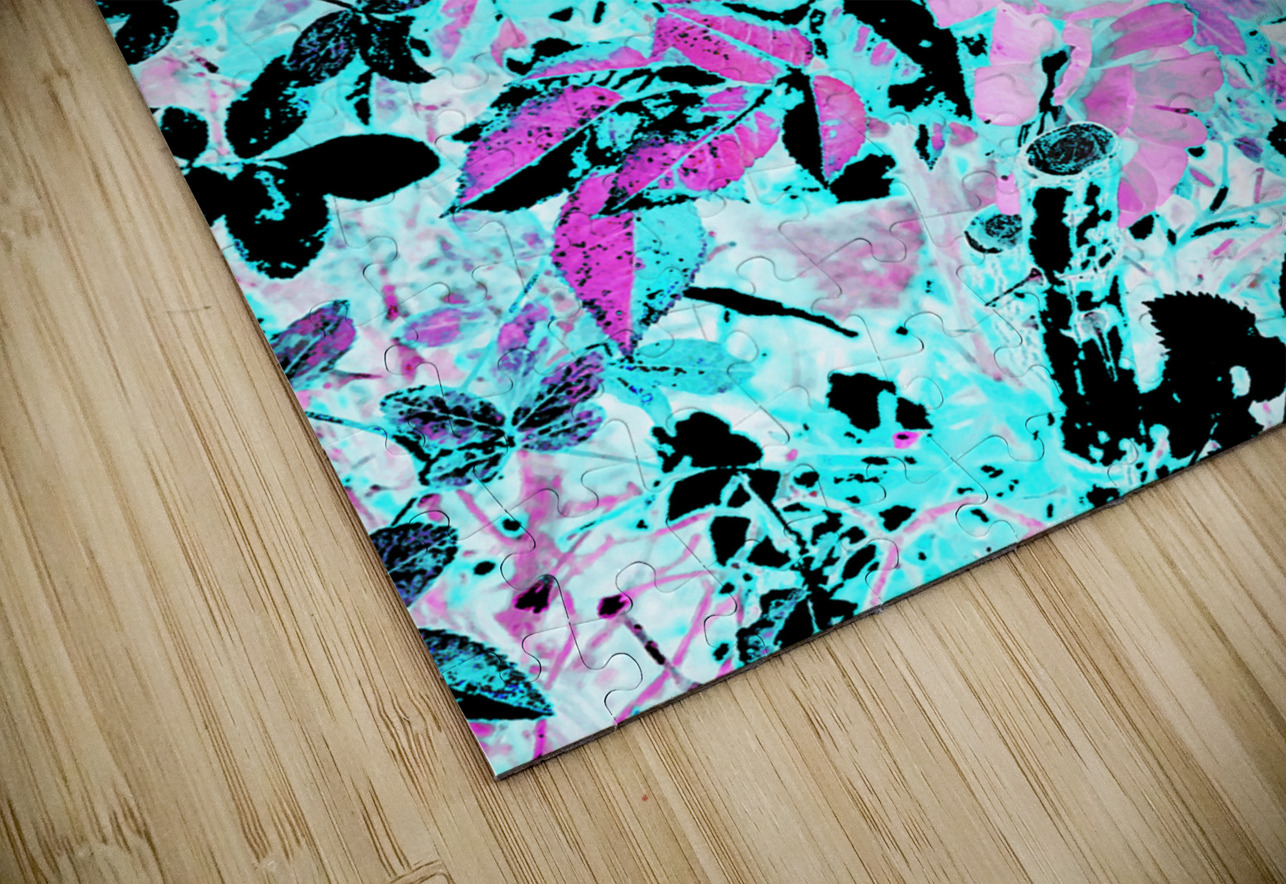 Cyan and Pink Scottish Highlands Garden Catriona Roberts Nature Photography and Designs Puzzle