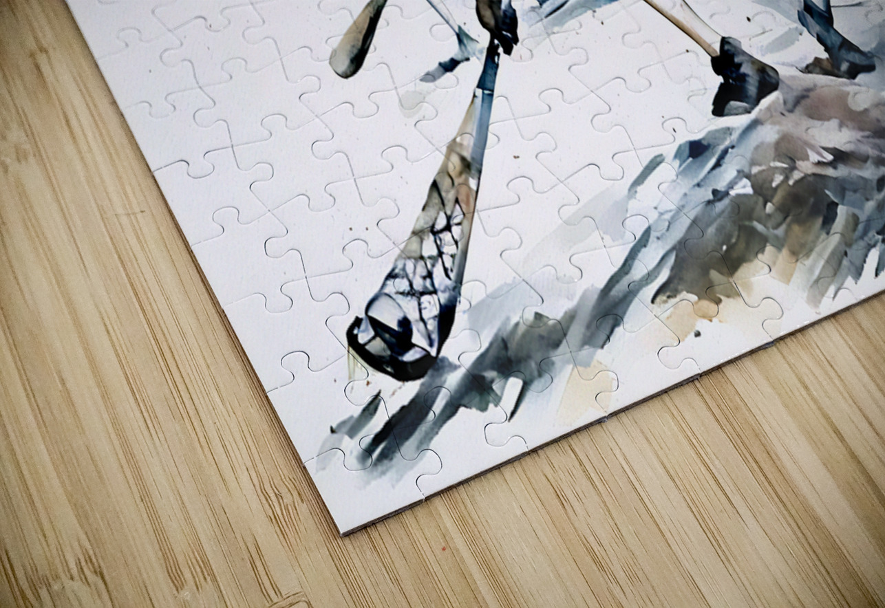 1920 lacrosse art Row One Brand Puzzle