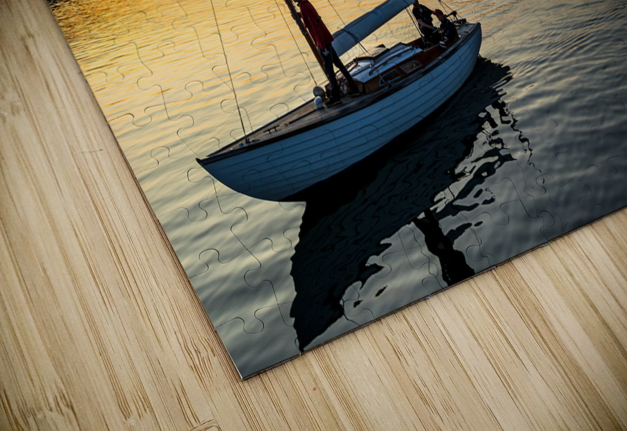 Sailing boats coming back into the harbour during scenic sunset at the Baltic Sea in Northern Germany caladoart Puzzle