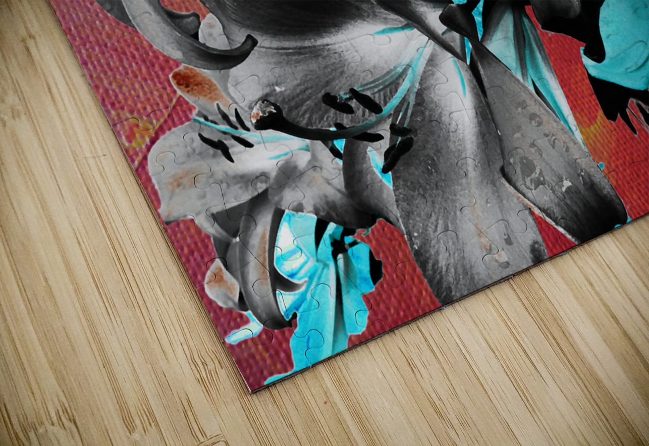 Darkly Inverted Poster Colour Lilies Catriona Roberts Nature Photography and Designs Puzzle