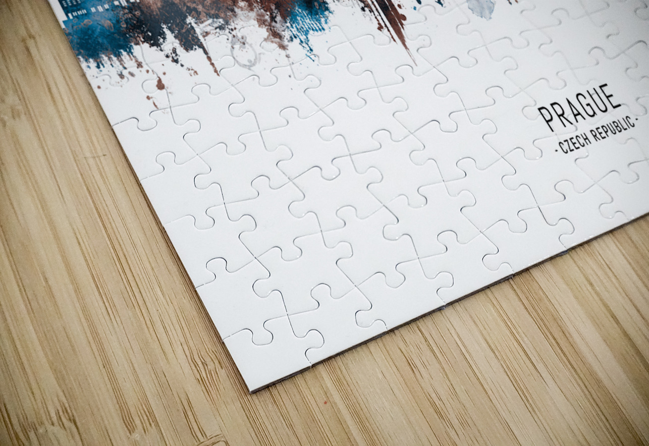 Prague Czech Republic Skyline Sepia Towseef Dar Puzzle