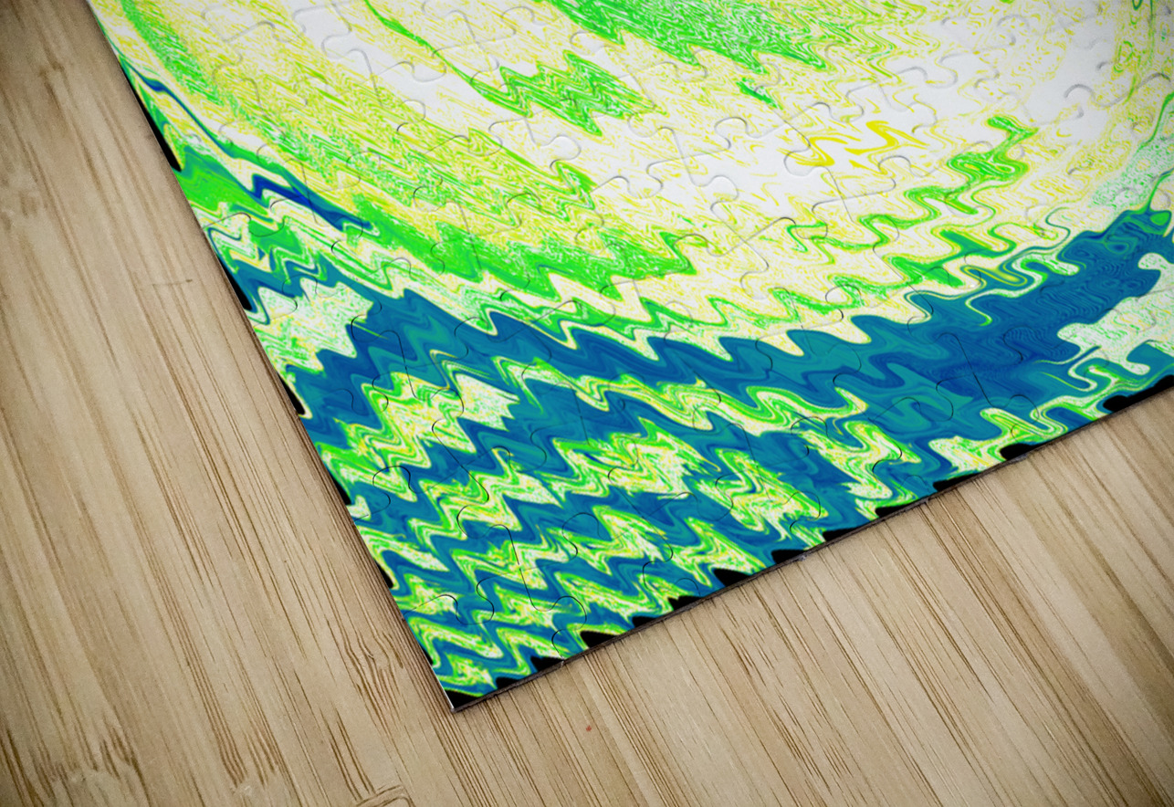 Abstract Lilies Swirl in Green and Blue  Catriona Roberts Nature Photography and Designs Puzzle