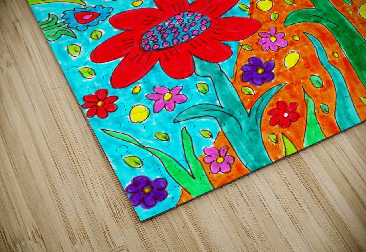 Abstract Flowers on a Coloured Background Catriona Roberts Nature Photography and Designs Puzzle