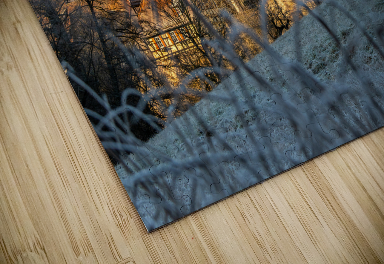 Historic medieval monastery of Bebenhausen in gorgeous winter landscape at sunrise  caladoart Puzzle