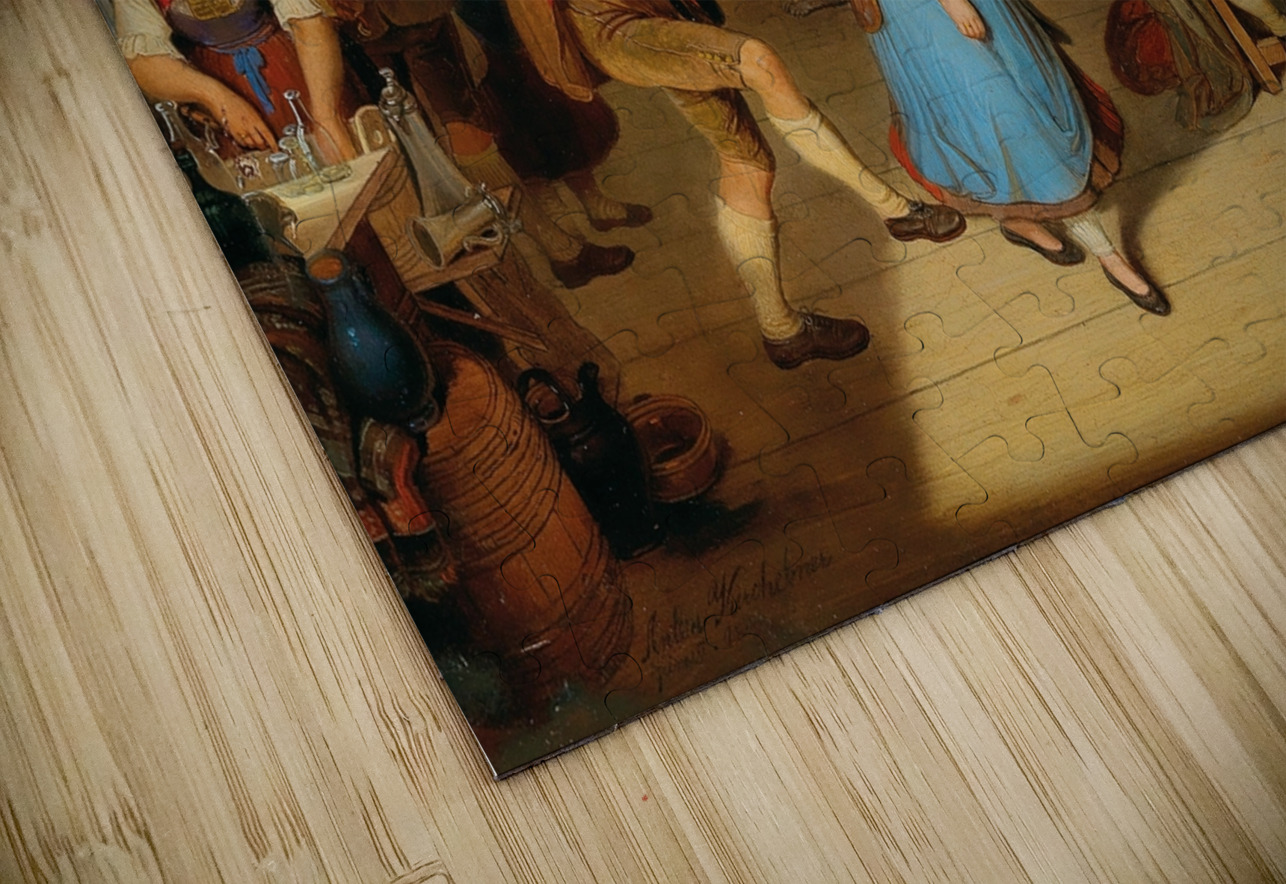 A Tyrolean Tavern. In The Background Andreas Hofer Seated At A Table by Anton Alois Kirchebner [1823–1868] MyCozyFineArt Puzzle