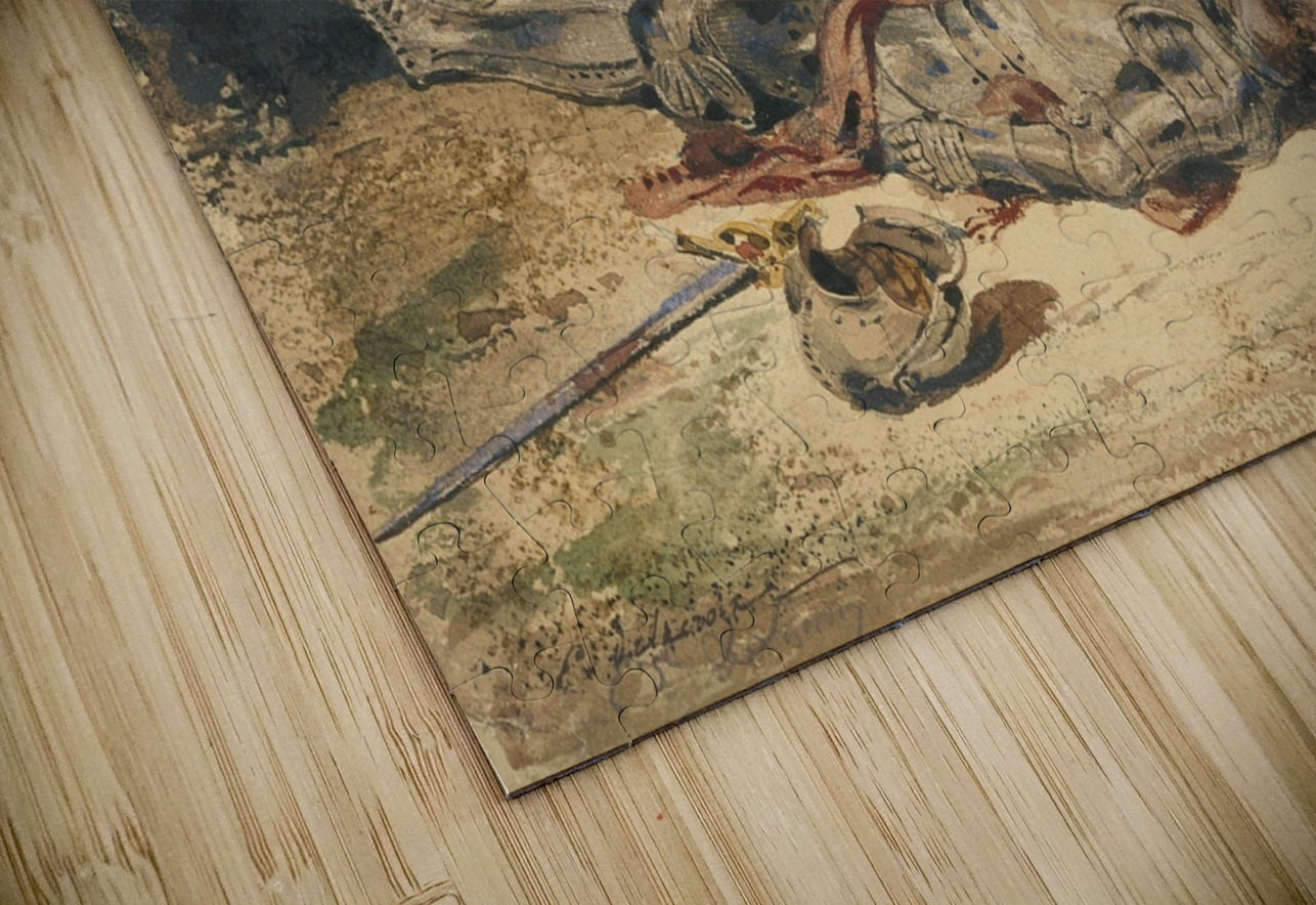 The Death of Lara [about 1824] by Eugène Delacroix [1798–1863] MyCozyFineArt Puzzle