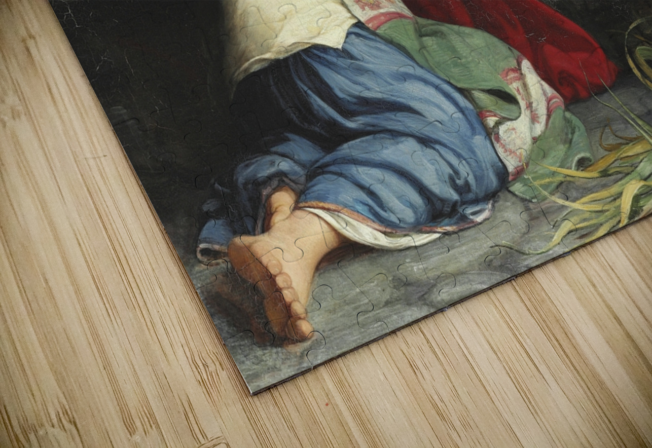 Ung Italienerinde. Der leger med en Hund [1872] by Axel Helsted [1847–1907] MyCozyFineArt Puzzle