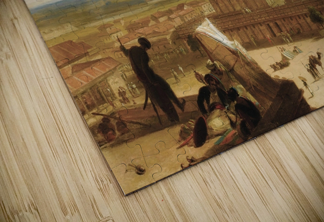 Oriental Landscape with Mosque by Alberto Pasini [1826–1899] MyCozyFineArt Puzzle