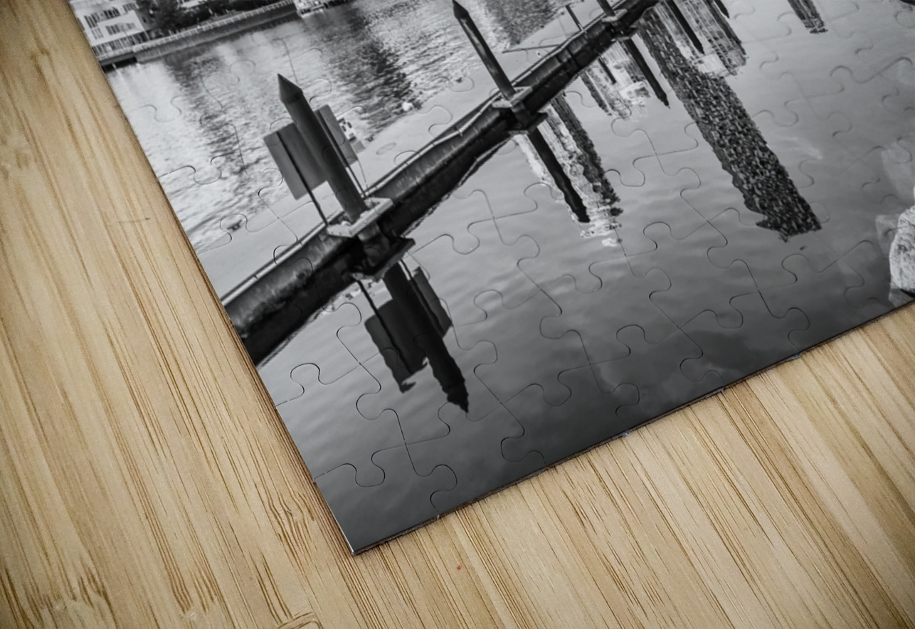 Vancouver impression of Granville Island | Monochrome Melanie Viola Puzzle