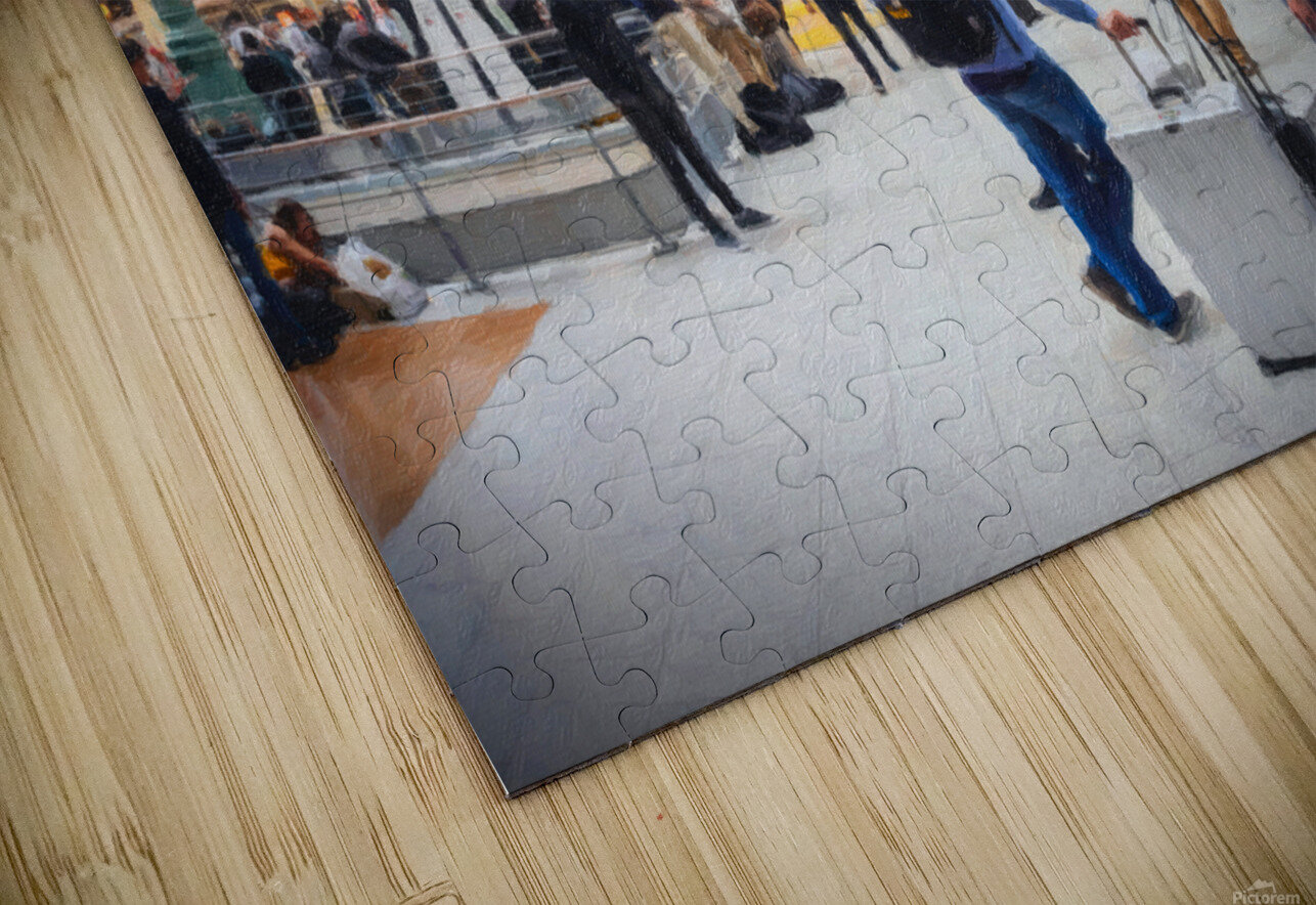 wide angle view of group of tourists with luggage on inside larg Adrian H  Puzzle