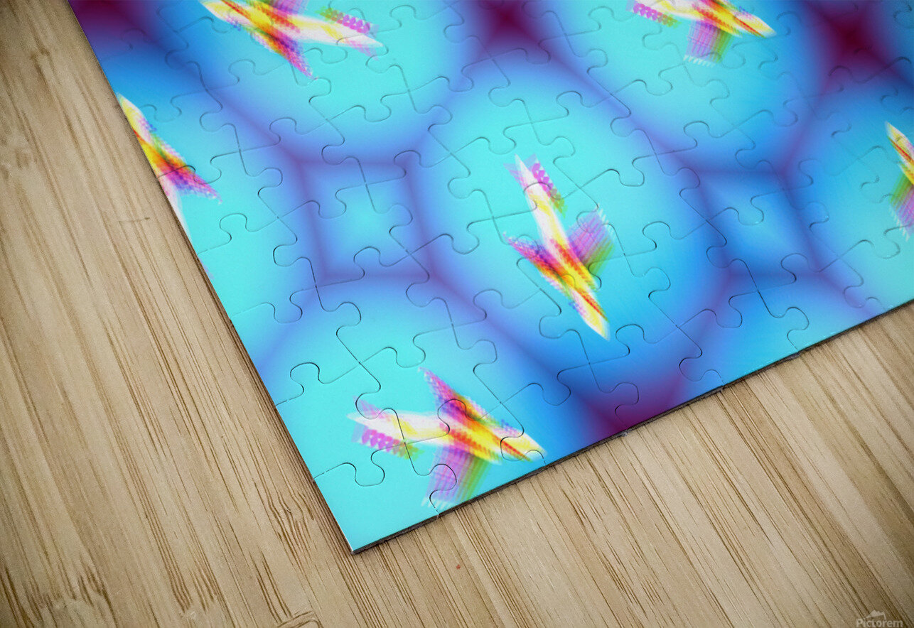 Low view of airplane against blue sky during takeoff or landing in metaverse Adrian H  Puzzle