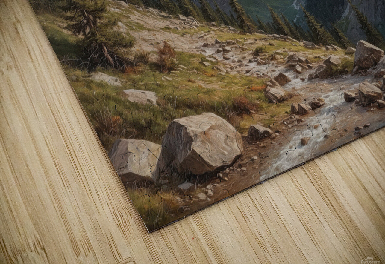 Majestic Mountain Landscape with Stream Wildscape Creations Puzzle