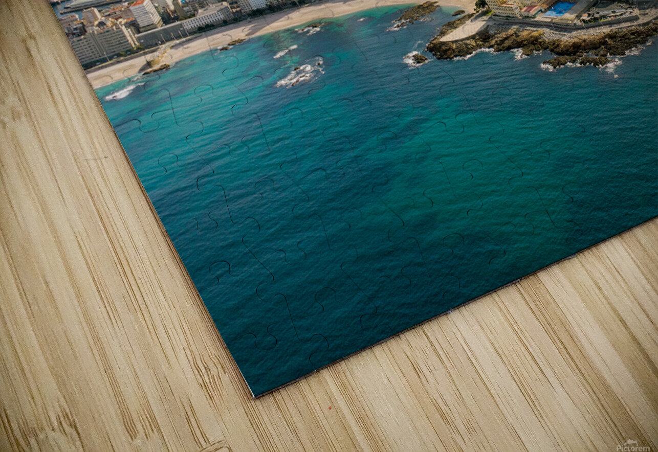 A Coruna city aerial perspective. Old historic center of the city.  Alexe Marcel Puzzle