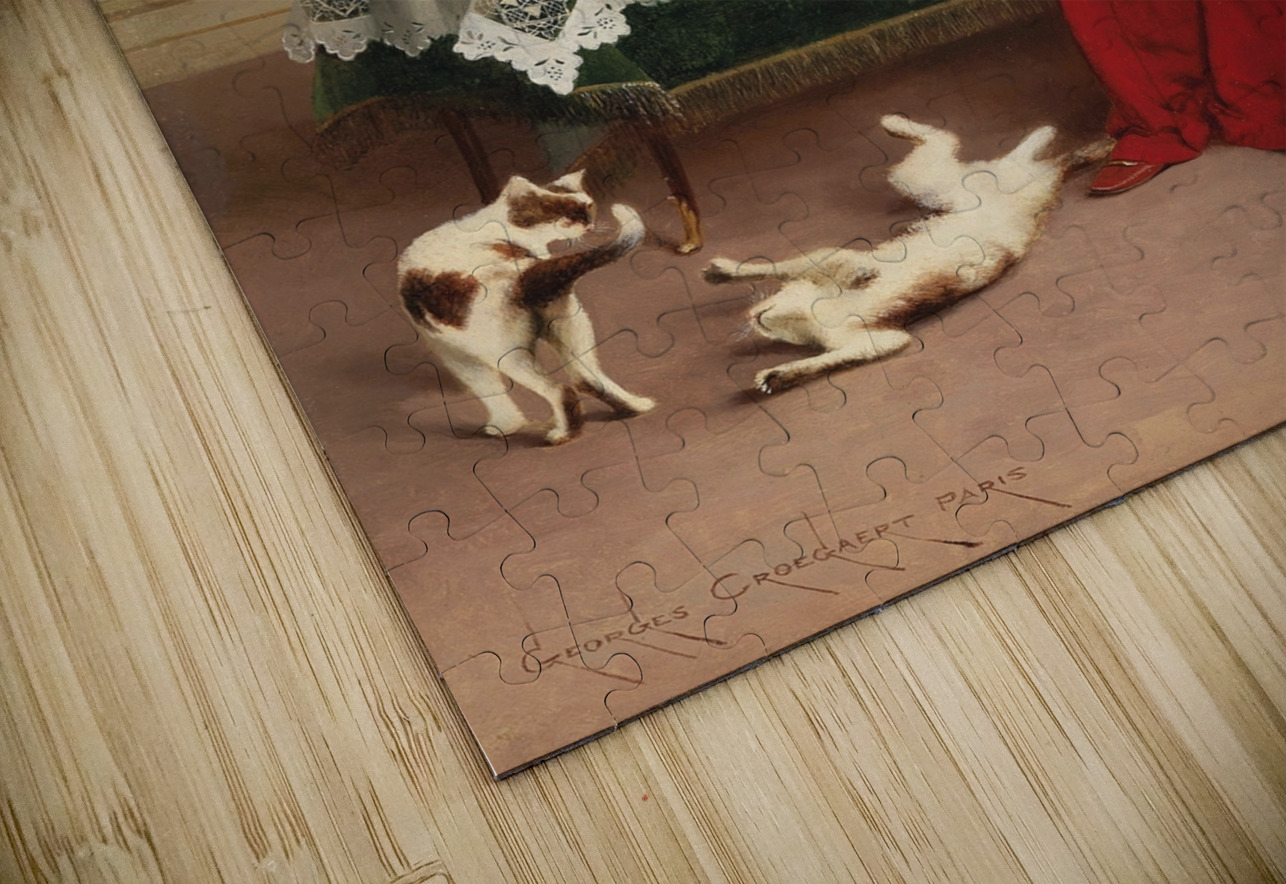 Katzenspiele by Georges Croegaert [1848–1923] MyCozyFineArt Puzzle