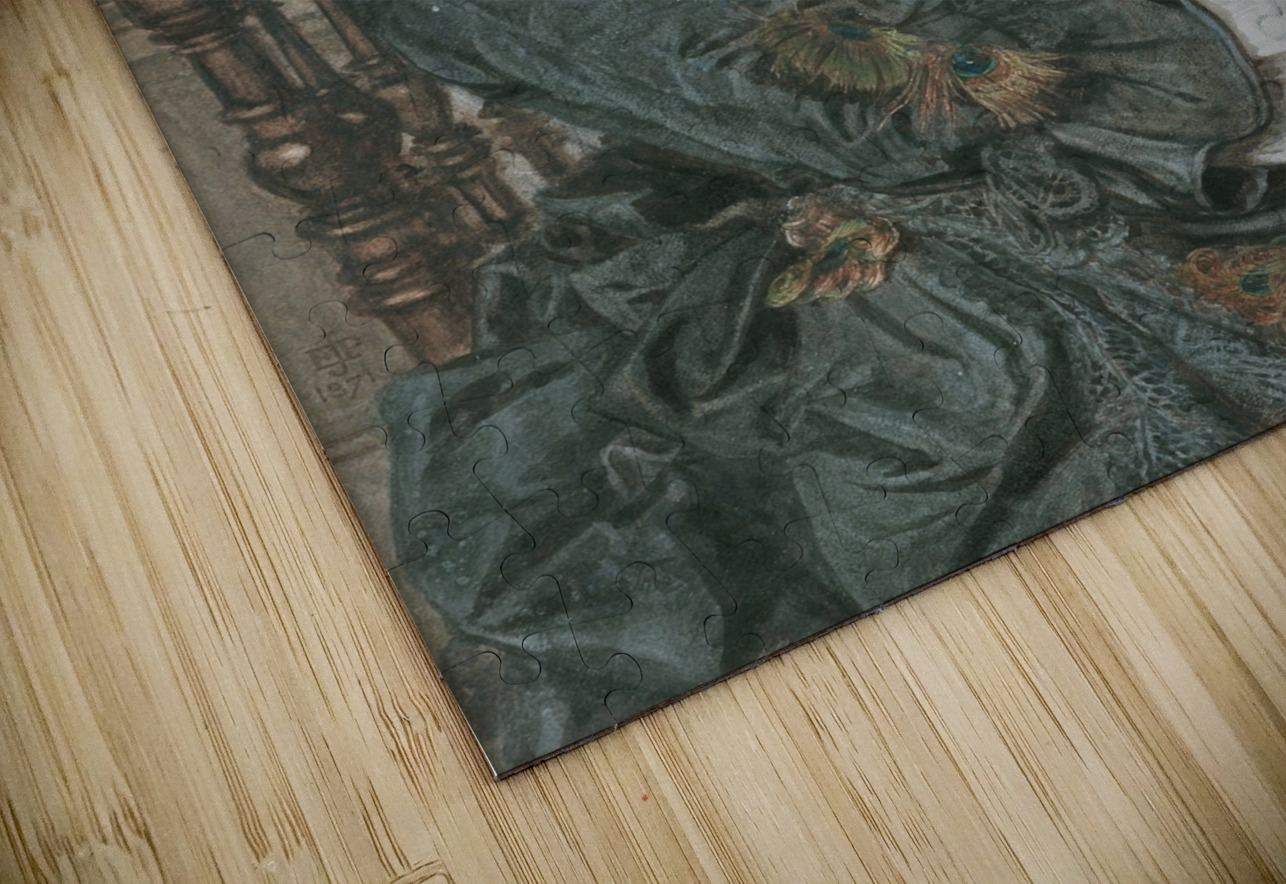 The Peacock Fan by Edward John Poynter [1836–1919] MyCozyFineArt Puzzle