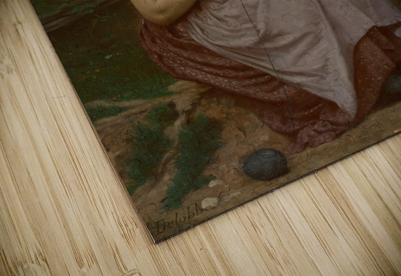 The demure maiden [1870] by François Alfred Delobbe [1835–1920] MyCozyFineArt Puzzle